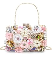 WRINGKIT Flower Clutch Evening Bag, Fancy Floral Evening Bag Purse for Woman, Colorful Embroidery...
