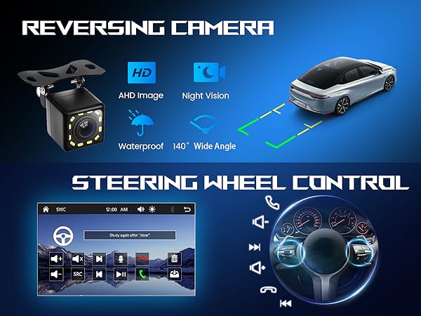 Double Din Car Stereo Bluetooth Wireless Carplay Android Auto-7 inch