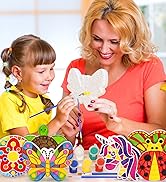 Aigybobo Kids Arts and Crafts Painting Kit, 6 Pack Paint Your Own Plaster Stones for Kid Girl Age...