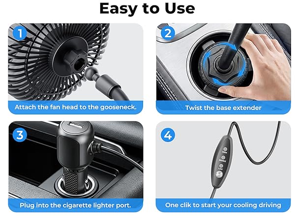amacool car fan for car road trip travel essentials