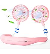 Portable Neck Fan Hand Free Personal Mini Fans USB neck hang fan, 360 Degree Free Rotation person...
