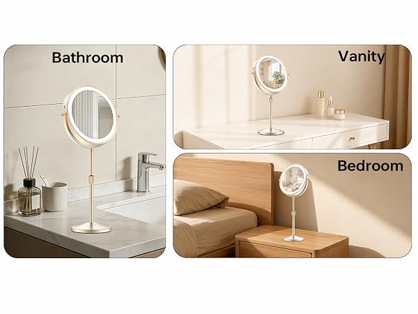 height adjustable makeup mirror