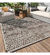 MontVoo Outdoor Rug Waterproof-Patio Rug Mat 5x8 Outdoor Carpet Reversible RV Camping Picnic Plas...