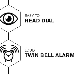 alarm clock easy to use large black retro antique old fashioned