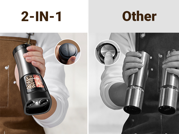 Sangcon 2 in 1 Electric Salt and Pepper Grinder Se