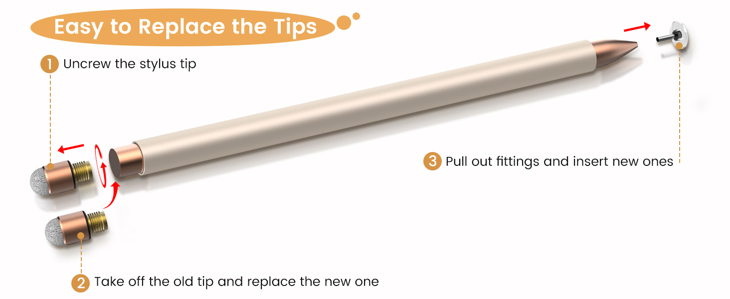 easy to replace stylus tips