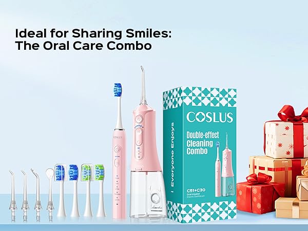 electric toothbrush with water flosser