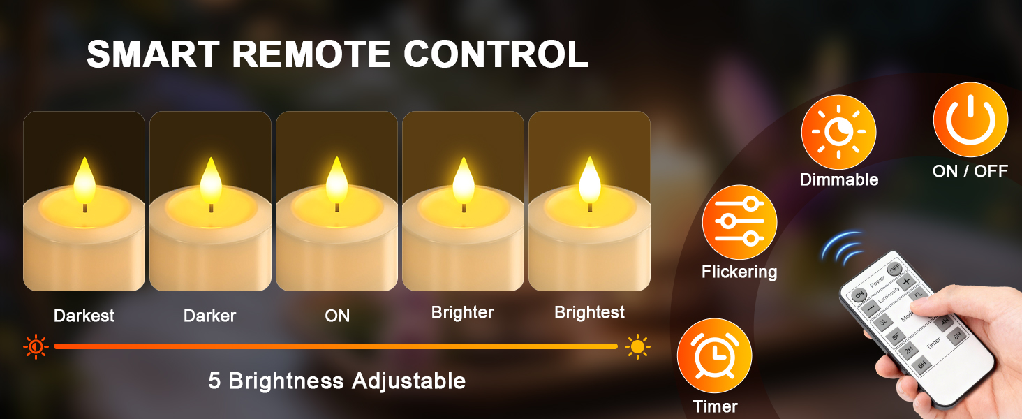 outdoor flameless candles with timer remote control