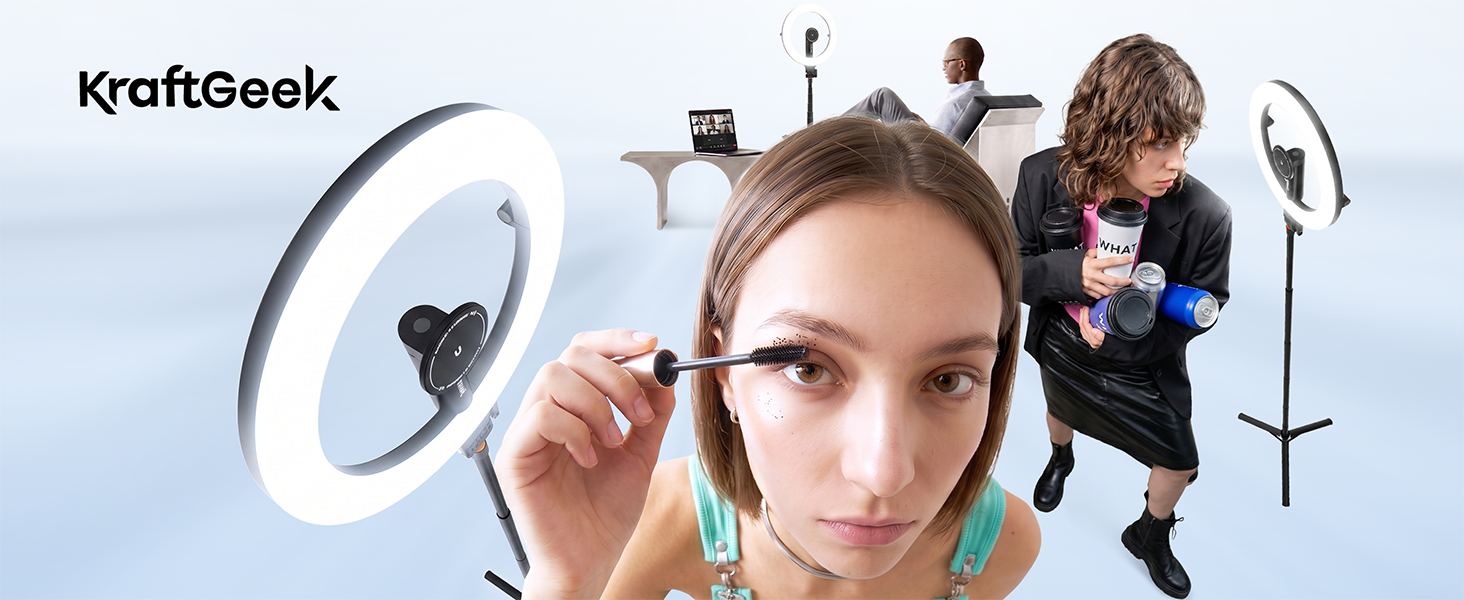 light ring with magetic phone holder and stand