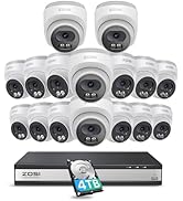 ZOSI C220 16CH 4K PoE Home Security Camera System, 16CH 8MP 4K NVR with 4TB HDD for 24/7 Record, ...