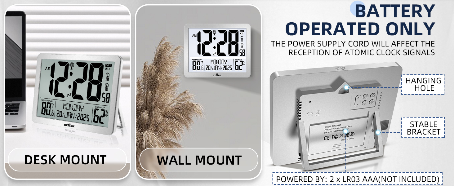 atomic clock with backlight