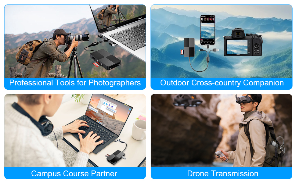MS/TF/XD/CF/SD Card Reader for iPhone/iPad/Computer