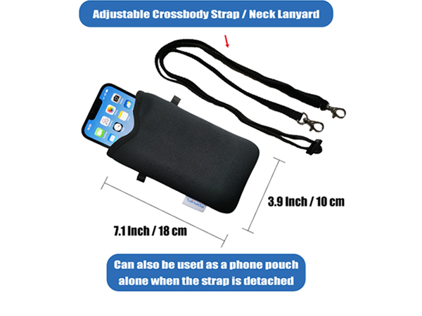 Men Women Cross Body Cell Phone Neck Lanyard Phone Pouch Case Bag
