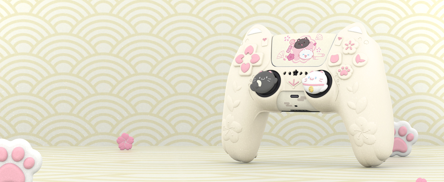 PlayVital Cherry Blossoms Kitten Protective Silicone Cover