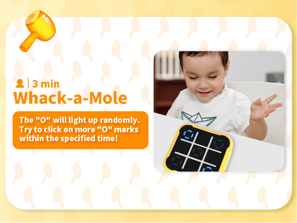 Hynuwa Whack-a-Mole Game Electric Learing Toy Family Travel Game Portable Game Compact Game Mobile