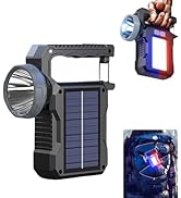 Solar Flashlight for Home Camping Lantern Portable Rechargeable Spotlight Keychain Backpacking Li...