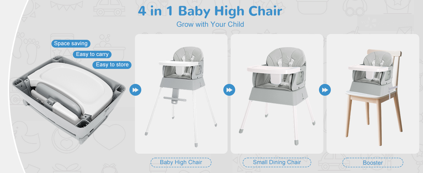 4 in 1 Baby High Chair