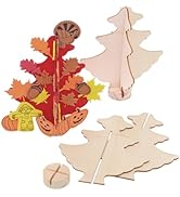 Wooden Tree, Colorations, Set of 12, Easy Assembly, Arts &amp; Crafts, Holiday Project, Seasonal Craf...