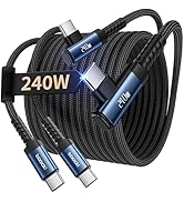 toocki USB C Cable [2Pack, 10ft] 240W Fast Charging Type C Cord, Nylon Braided USB 2.0 Cable for ...