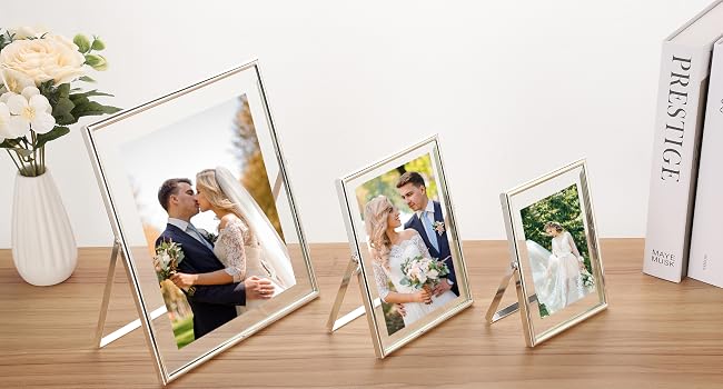 silver floating frame 8x10&amp;amp;#39;&amp;amp;#39; metal double glass frame 6x8 floating frame 5x7