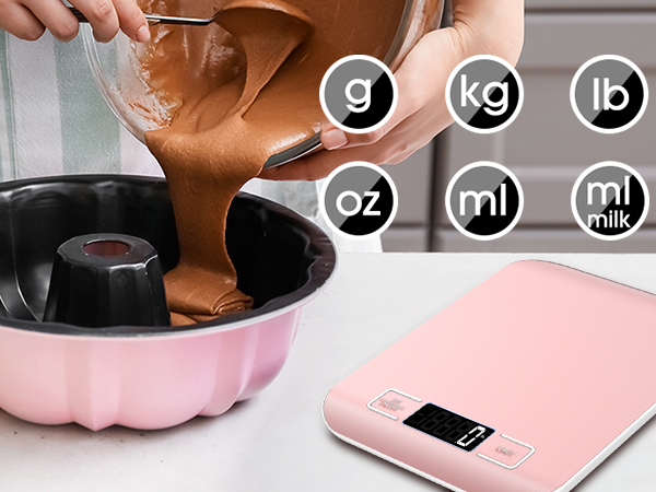 pink cooking scale