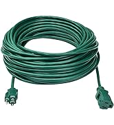 Clear Power 80 ft Outdoor Extension Cord 16/3 SJTW, Lawn &amp; Garden Green Cable for Christmas Decor...