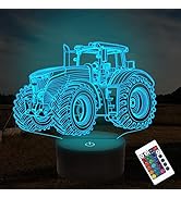 Attivolife Tractor 3D Illusion Night Lamp, 16 Color Changing Dimmable Hologram Lighting, Smart Ti...