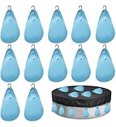 12 Pack Swimming Pool Cover Hanging Bag with Hooks, PE Leakproof Pool Cover Weights for Above Gro...