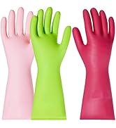 BOOMJOY Rubber Cleaning Gloves for Dishwashing, Dish gloves, Reusable Kitchen Gloves Heavy Duty 3...