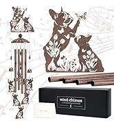 LIRAVENO French Bulldog Gifts Windchimes - Metal Wind Chimes for Outside Dog Decor with Greeting ...