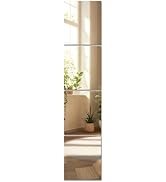 TRAHOME Wall Mirror Full Length for Home Gym 14''x12'' x 4PCS, Glass Frameless Body Wall-Mounted ...
