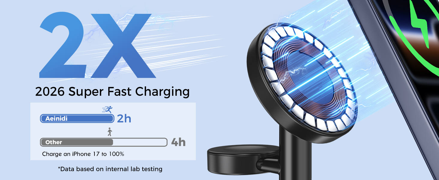 2026 3 in 1 Super Fast Wireless Charging Station Compatible with MagSafe Charger Stand