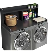 Corbyles 2-Tier Washer Dryer Countertop, 18.5" Raised Height Laundry Countertop with Edge Rails a...
