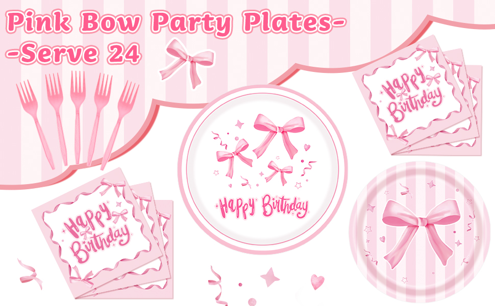 pink bow party decorations