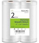 NexLevVac Vacuum Sealer Bags Rolls for Food 8"x50' Rolls 2 Pack,Seal a Meal Bags,Food Saver Bags ...