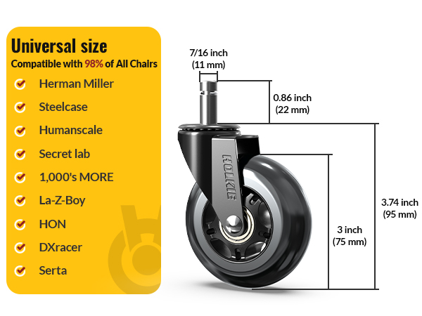 computer wheels for office chair office rubber casters for office set of 5 chair wheels