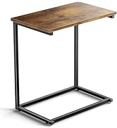 Pipishell C Shaped End Table 27 inches High, Side Table for Couch Slide Under, C Table Sofa Side ...