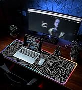 UJoowalk RGB Gaming Mouse Pad, Topographic Large, LED XL Keyboard and Mouse Pad, Desk Mat, 31.5 x...
