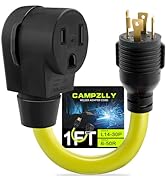 Campzlly Welder Adapter Cord, Nema L14-30P to 6-50R 4 Prong Twist Lock Generator Plug to 3 Prong ...