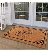 Welcome Mats Outdoor Doormat by LuxUrux, with Heavy-Duty PVC Backing - Natural - Perfect Color/Si...