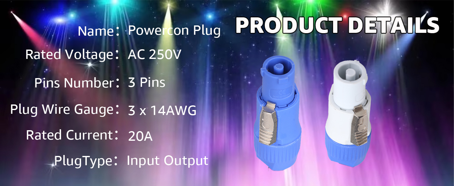 XLR AC Audio Stage Circular Connector Plug 3 Pin