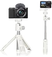 Ailight Small Tripod for Camera, 360° Adjustable Ball Head Mini Travel Tripod with Action Camera ...