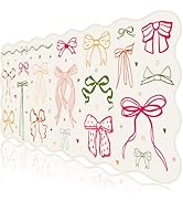 L-SPOUTTO Cute Mouse Pad,Girly Bow Desk Mat XXL Large Scalloped Gaming Mousepad,35.4x15.7in Non-S...