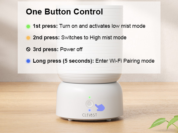 humidifier on botton control