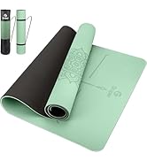 Yoga Mat Non Slip TPE Extra Wide Yoga Mat with Alignment Mark, 72"L x 32"W x 0.32"/0.24"Th (183cm...