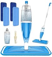 Spray Mop for Hardwood Floors Cleaning: Microfiber Wet Dry Floor Mops with 4 Washable Pads for Sw...