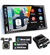 Leadfan Double Din Car Stereo with Dash Cam,7 Inch Full HD Touchscreen Car Stereo Receiver Suppor...