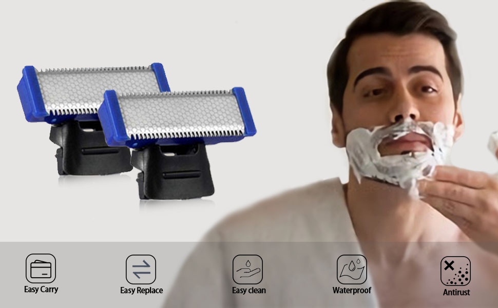 Shaver Replacement Heads Compatible with Microtouch Solo Men's Rechargeable Full Body Hair Trimmer 