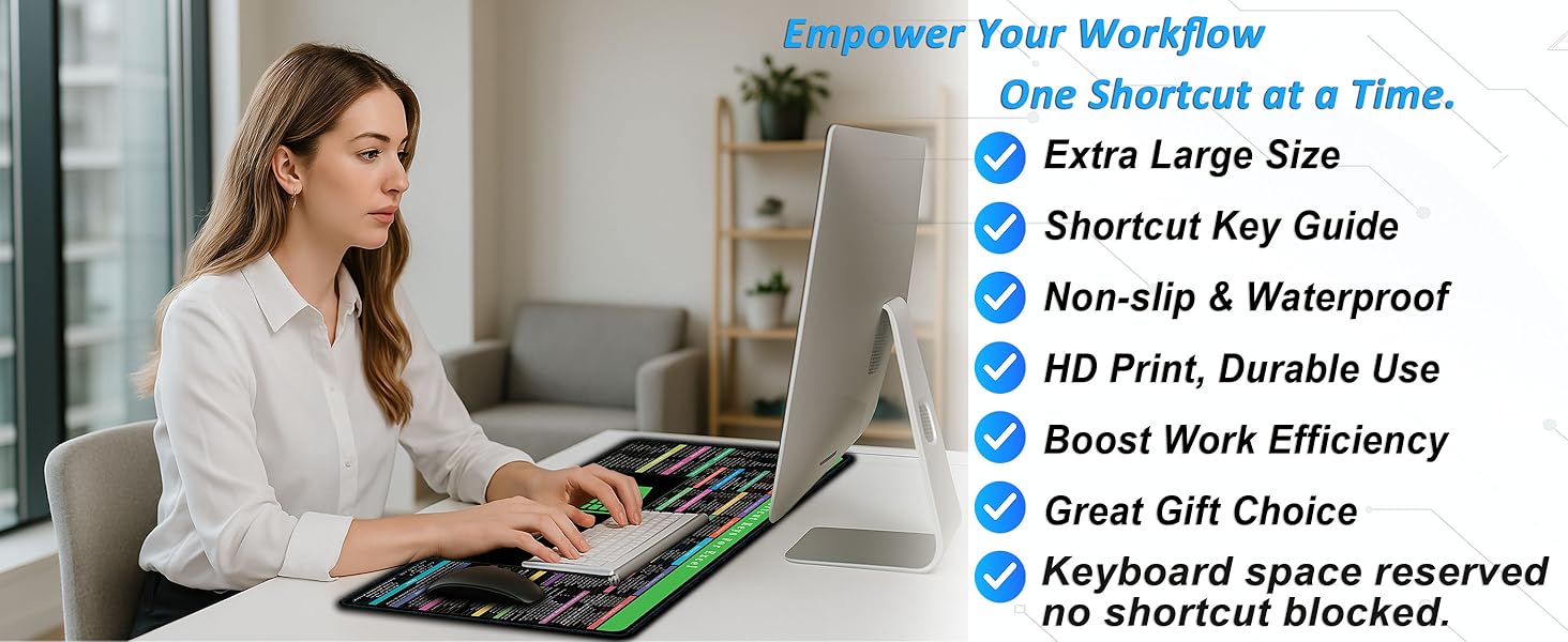 excel cheat sheet desk pad