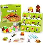 CyaJm Air Dry Clay Food Toy Kit - 12 Fast Food Themed Individual Clay Packs, Non-Toxic Ultra-Ligh...